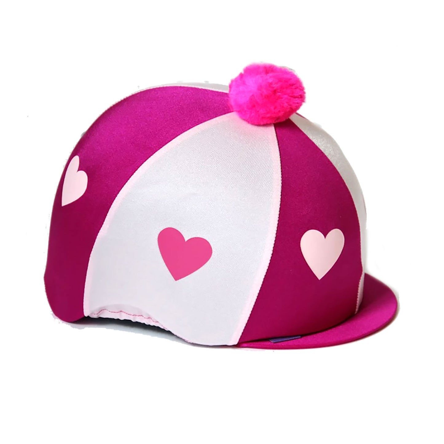 Capz Motif Cap Cover Lycra Heartz & Pom Pom