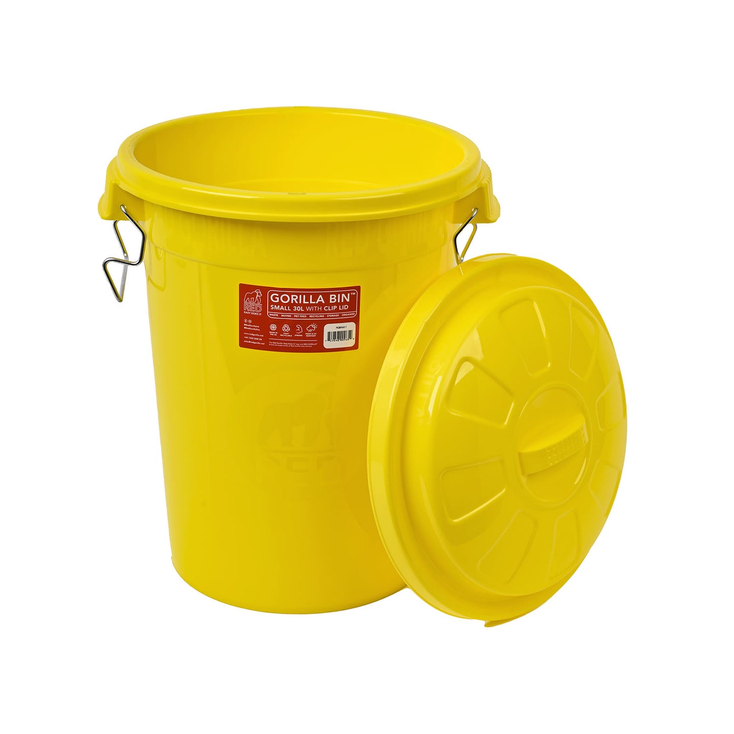 Red Gorilla Bin With Clip Lid 30 Lt
