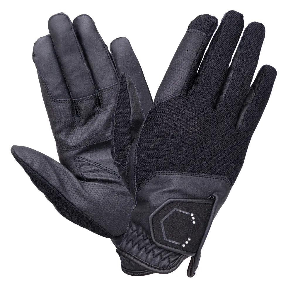 Coldstream Blakelaw Diamante Riding Gloves Black