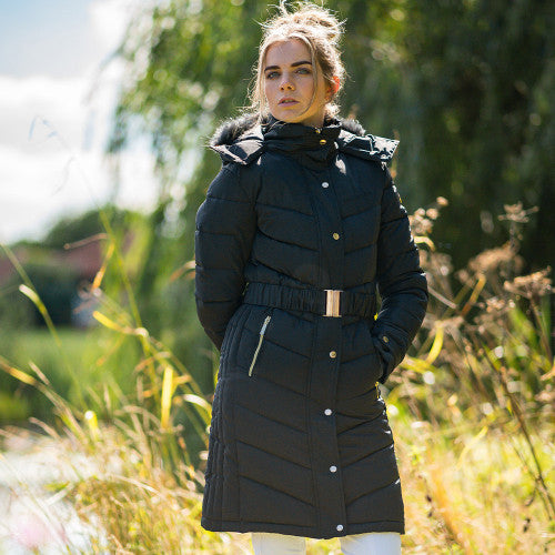 Coldstream Branxton Long Quilted Coat Black