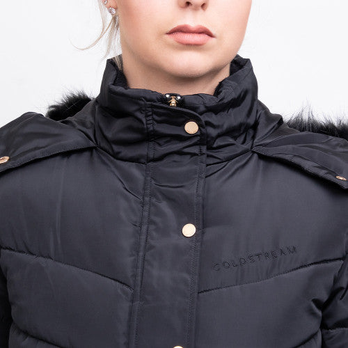 Coldstream Branxton Long Quilted Coat Black