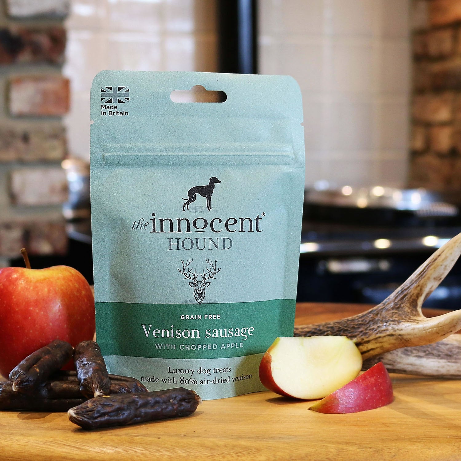 The Innocent Hound Venison Sausge With Chopped Apple Treats