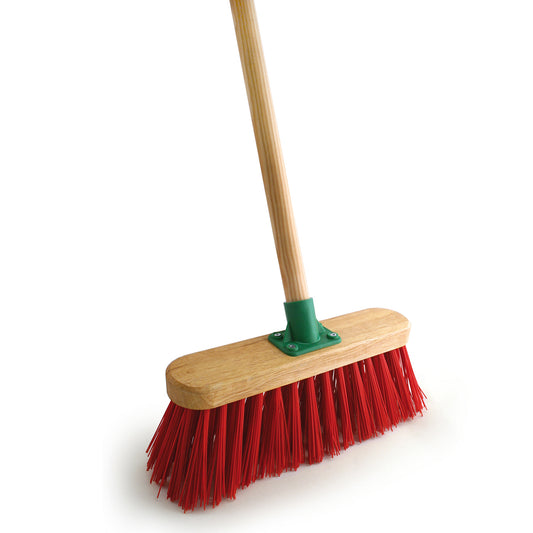 Bentley Brushes Broom Unvarnished Red Pvc With Fitted Handle