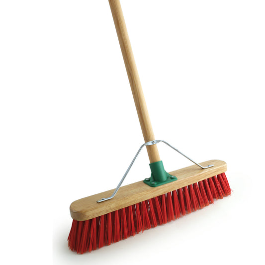 Bentley Brushes Broom Unvarnished Red Pvc With Fitted Handle